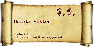Heintz Viktor névjegykártya